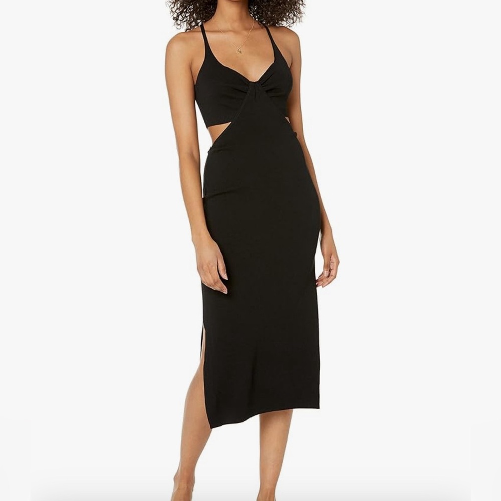 Black Cutout Midi Dress